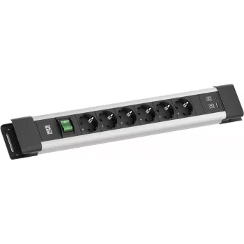 Maitinimo lizdas Bachmann CONNECTUS BM005920 — 6x CEE7 lizdai, 1x USB-A 22W, 2,0 m laidas