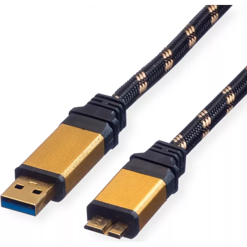 ROLINE Gold USB 3.0 kabelis, USB A - Micro B ST/ST 0,8 m (11.02.8878)
