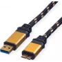 ROLINE Gold USB 3.0 kabelis, USB A - Micro B ST/ST 0,8 m (11.02.8878)