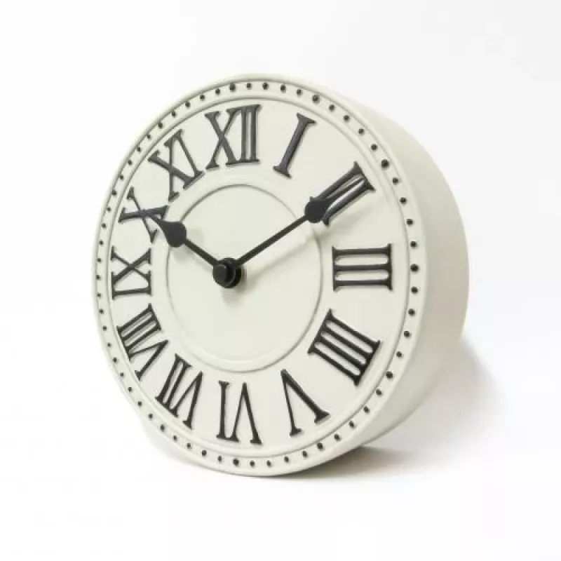 NeXtime klok 5187wi London Table, Ø16 cm, Sieninis, Balta/ Juoda+B32