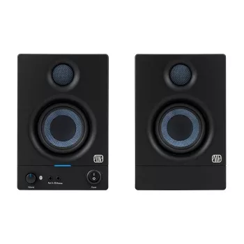 Studijiniai aktyvieji monitoriai PreSonus Eris 3.5 BT 2nd Gen — 2×25W RMS, 80–20 000 Hz, Bluetooth 5.0, RCA/TRS įėjimai, 3,5 mm ausinių lizdas
