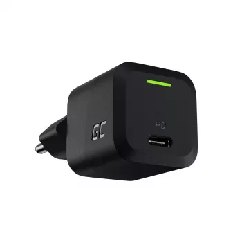 Mobiliojo įrenginio įkroviklis Green Cell CHARGC06, USB-C 33W, Quick Charge 3.0, kintamosios srovės įvestis 100–240V, juodas