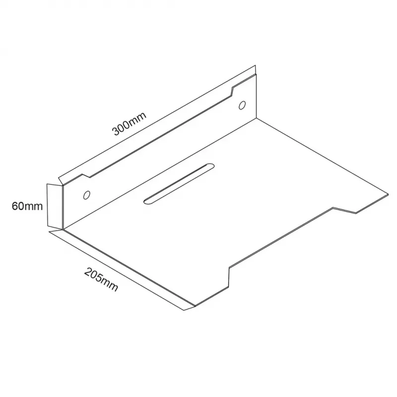 Wall shelf for decoder MACLEAN MC-122, steel, Juoda, max load 5 kg, hole spacing 219 mm