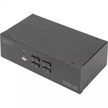 KVM jungiklis Digitus DS-12883 4 prievadų dvigubas ekranas 4K HDMI USB