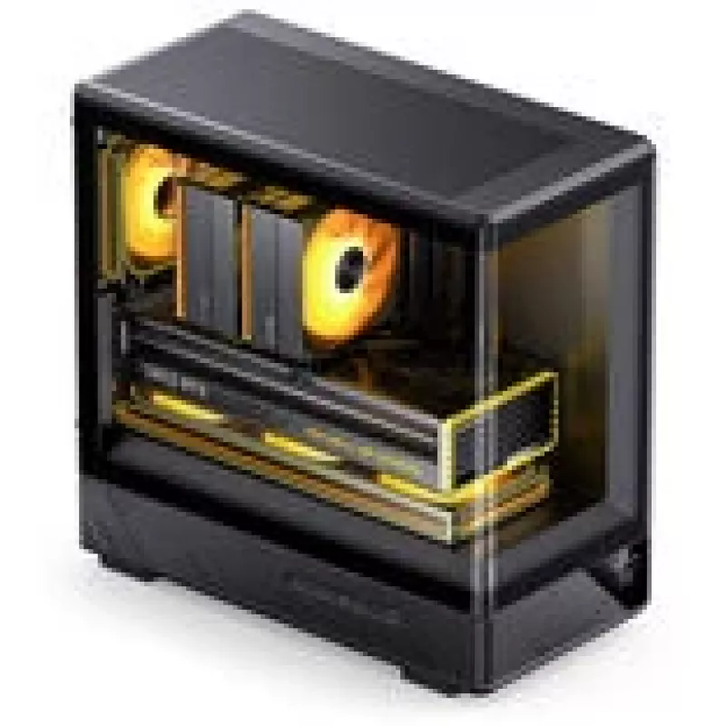 Kompiuterio korpusas Jonsbo D200 midi-tower mATX grūdintas stiklas mini temperatūros ekranas juodas