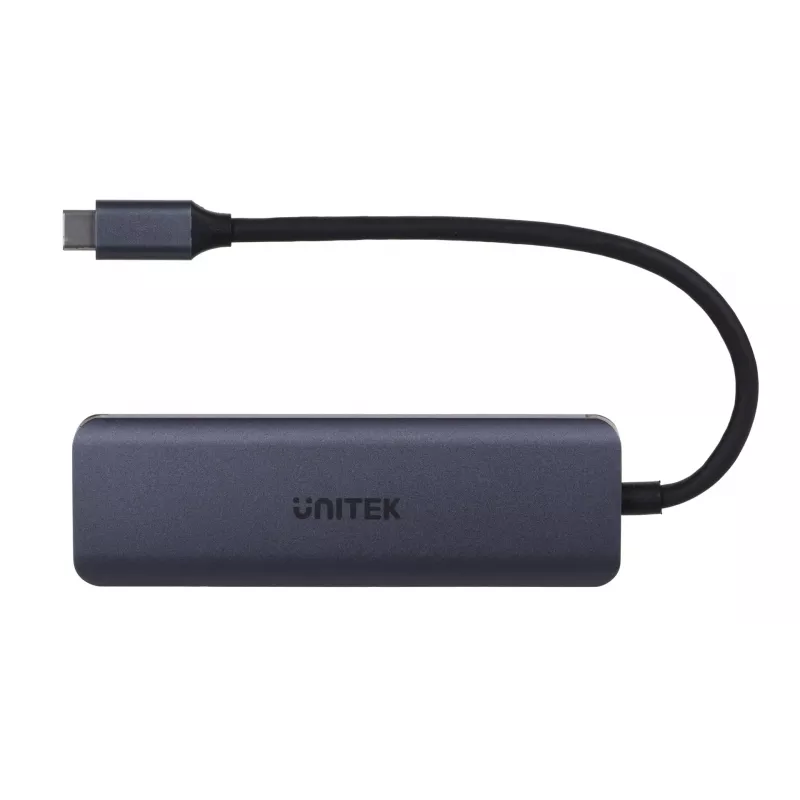 UNITEK uHUB Q4 USB šakotuvas Type-C 5000 Mbit/s Pilka