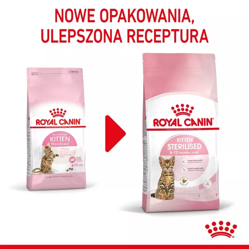 Sausas kačių maistas Royal Canin Kitten Sterilised 3,5 kg — paukštiena, 34 % baltymų, 12 % riebalų