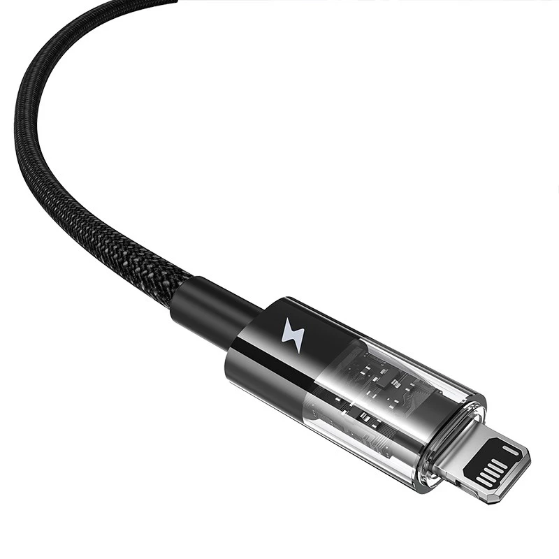 Baseus Gem USB į IP 2.4A greito įkrovimo kabelis 2 m Juoda