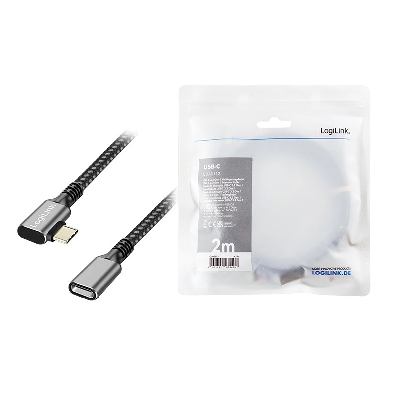 USB3.2 Gen1 kabelis į USB-C/F, PD, 2 m