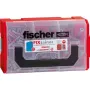 Fischer FIXtainer -DUOPOWER trumpas / ilgas - kaištis - šviesiai pilkas / raudonas - 210 vnt.