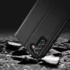 Dux Ducis Dux Ducis Hivo odinis dėklas su atvartu natūralios odos piniginė kortelėms ir dokumentams Samsung Galaxy S22+ (S22 Plus) juoda