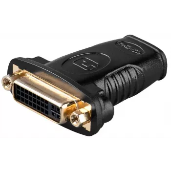 Wentronic Goobay HDMI™ / DVI-I adapteris, HDMI standartinis lizdas (A tipo), juodas - 19 kontaktų HDMI™ lizdas > DVI (24+5) lizdas (68690)