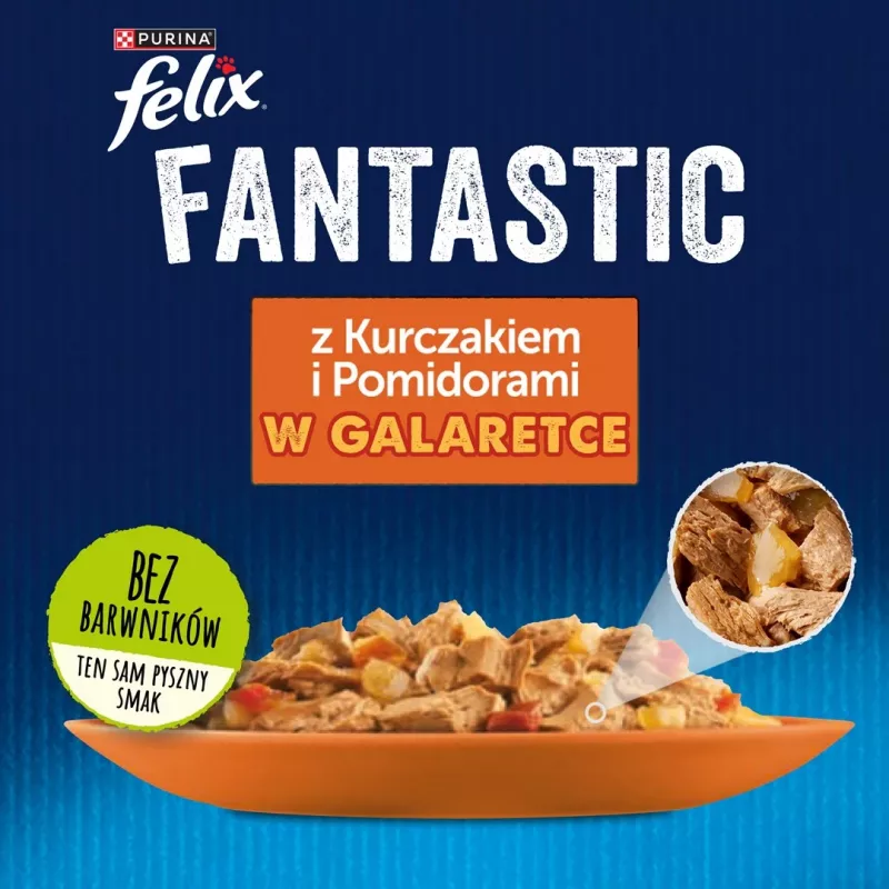 Felix Fanstastic Chicken, Tomato - šlapias kačių maistas - 85 g