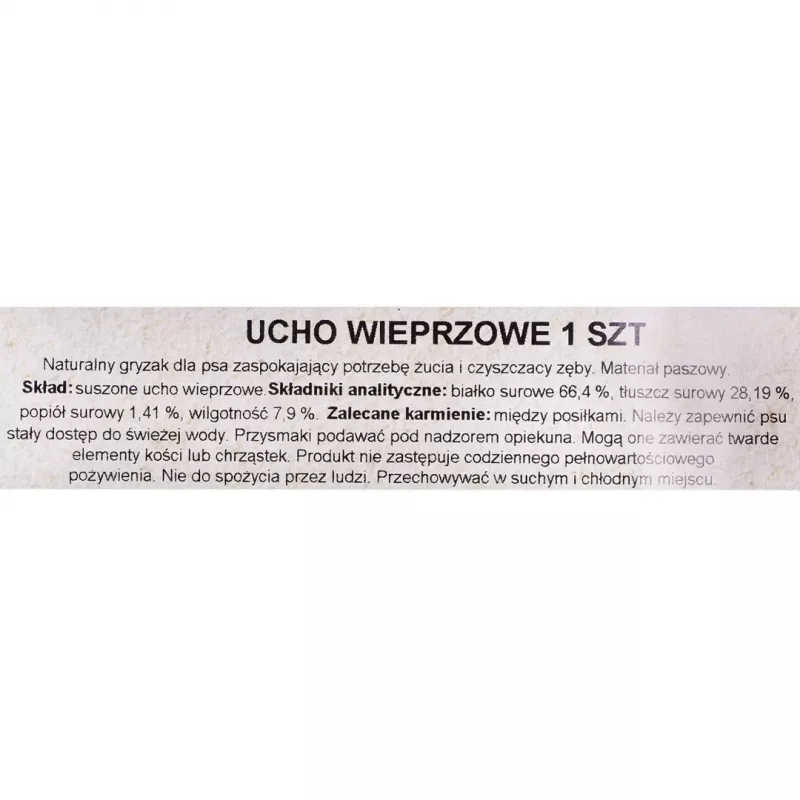 Šunų kramtalas PETMEX Pork Ear 40 g — natūralus kiaulės ausies dantų priežiūros skanėstas vidutiniams ir dideliems šunims