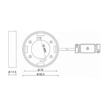Apšvietimo priedas DELOCK 46019, baltas plastikinis sieninis laikiklis, 83,5 × 83,5 × 26,5 mm