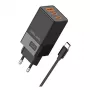 Beline ad. Siec. 2x USB-c 1x USB 65W kabelis USB-c Juoda/Juoda Pd 3.0