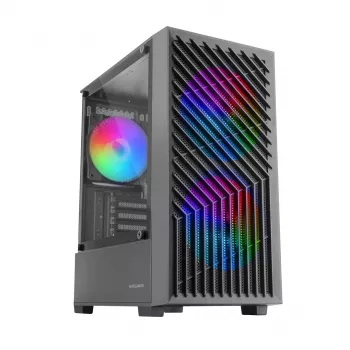 PC korpusas TACENS Mars Gaming MC-VORTEX Mini Tower Mini-ITX/Micro-ATX grūdintas stiklas juodas, 3x120mm, 27.3 cm GPU, 162 mm CPU aušintuvas