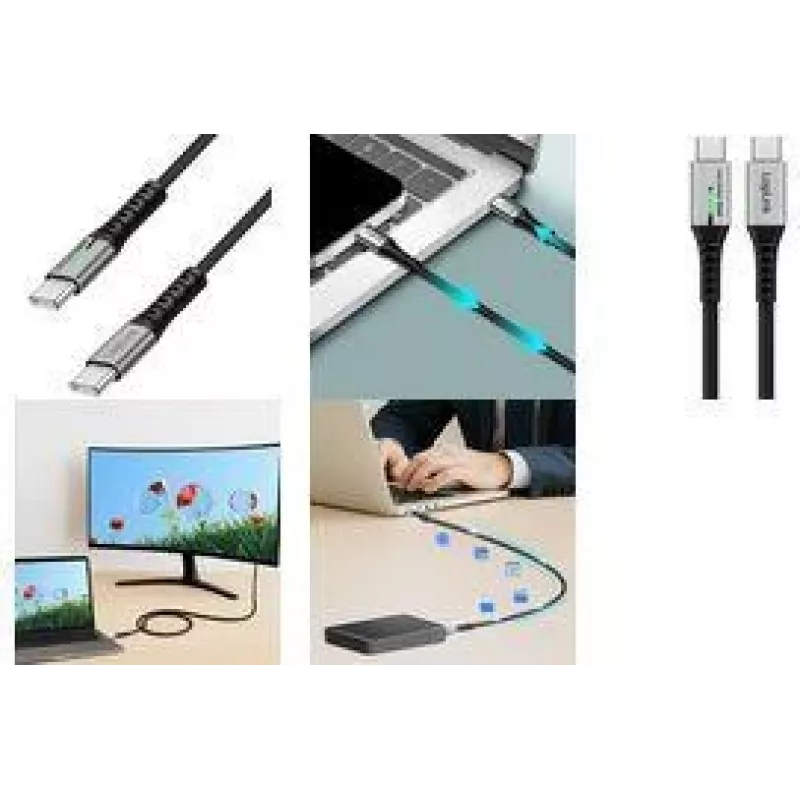 LogiLink USB 3.2 Gen2x2 Type-C laidas C/amž. su LED juoda CU0434 - Laidas - Skaitmeninis/Duomenų