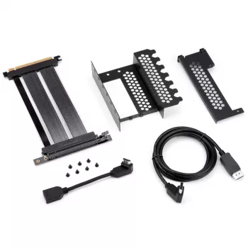 Vertikalus PCI-e laikiklio adapterio laidas CableMod CM-VPB-HD4K-R iš HDMI į DisplayPort, kampinis, žemo profilio