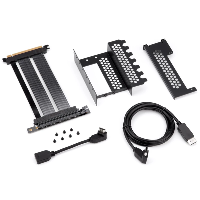 Vertikalus PCI-e laikiklio adapterio laidas CableMod CM-VPB-HD4K-R iš HDMI į DisplayPort, kampinis, žemo profilio