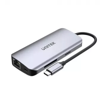 USB-C šakotuvas Unitek D1122A01 su 2x HDMI 4K ir 100W maitinimo tiekimu