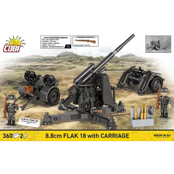 Konstruktorius Cobi Building Blocks 8.8 cm Flak su priekaba — 360 dalių
