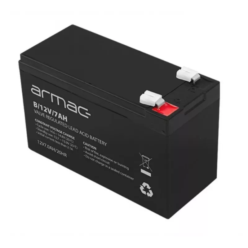 UPS baterija ARMAC B/12V/7AH — Sandari švino rūgštinė 12V 7Ah, maks. iškrova 110A, ABS korpusas