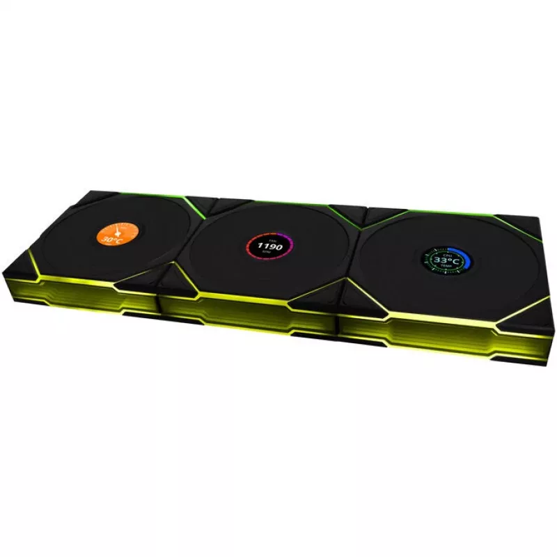 120mm ARGB PWM belaidis LCD korpuso ventiliatorius Lian Li UNI FAN TL su LCD ekranu