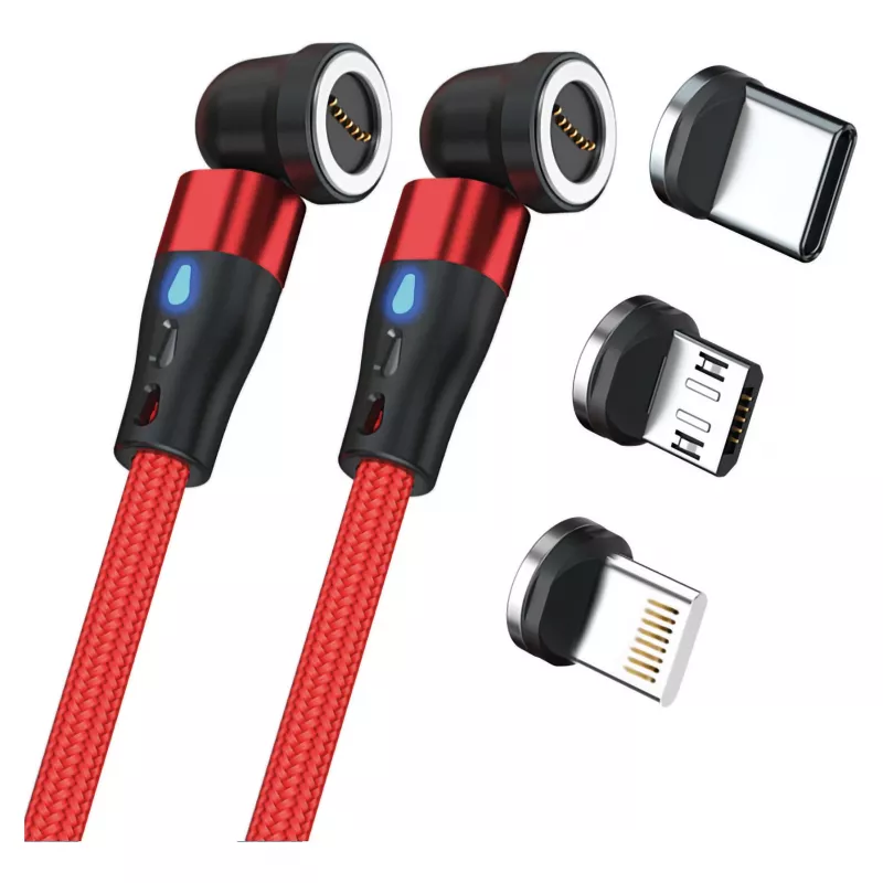 RealPower MagneticCharge2 USB laidas 1m raudonas greitas įkrovimas duomenų perdavimas