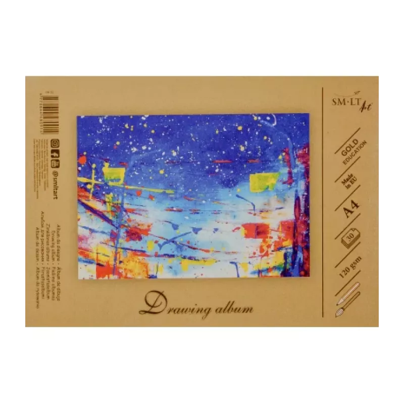 Piešimo sąsiuvinis SMLT, A4, 120 g, klijuotas (30) 0708-209