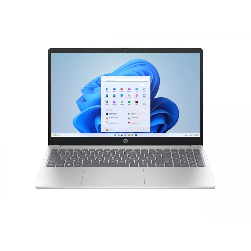 Nešiojamasis kompiuteris HP 15-fc0041ny — Ryzen 5 5625U, 15,6 col. FHD, 16 GB DDR4, 256 GB SSD, Vega 7, Windows 11, natūrali sidabrinė