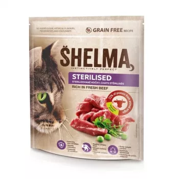 SHELMA Sterilised Beef - sausas kačių maistas - 8kg