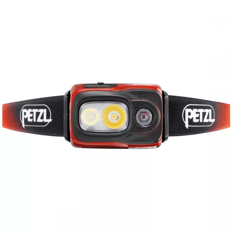 Petzl SWIFT RL juoda, oranžinė, balta galvos juostos LED žibintuvėlis