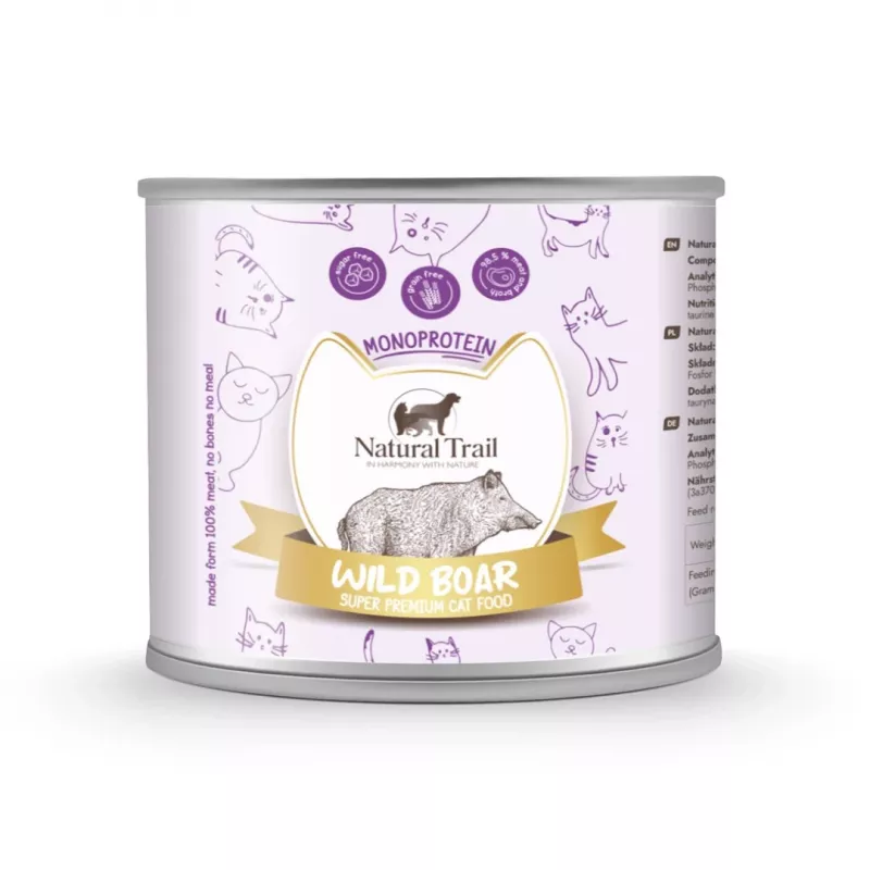 NATURAL TRAIL Cat Monoprotein with Wild Boar 185g