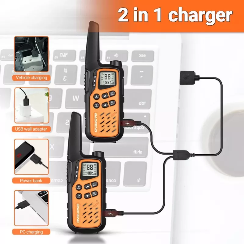 Baofeng BF-T25E oranžinis racijos, 2 vnt.