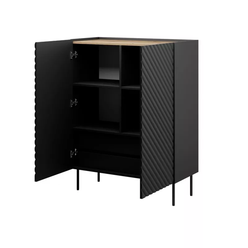 Lentynų sistema cama meble ONDA 2D2SZ knygų spinta 98×45×127 cm juoda