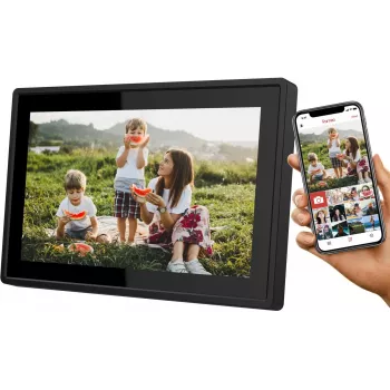 Skaitmeninis nuotraukų rėmelis SENCOR SDF1092B 10,1 col. jutiklinis IPS 1280×800 Wi‑Fi 4,6 GB MicroSD tvirtinamas prie sienos
