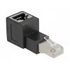 DeLOCK RJ45 kištukas į RJ45 lizdą adapteris Cat.6A 90° į viršų kampuotas juodas