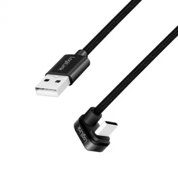 LOGILINK CU0195 kabelis USB 2.0 Type-C C/M kampuotas į USB-A/M aliuminis juodas 3m