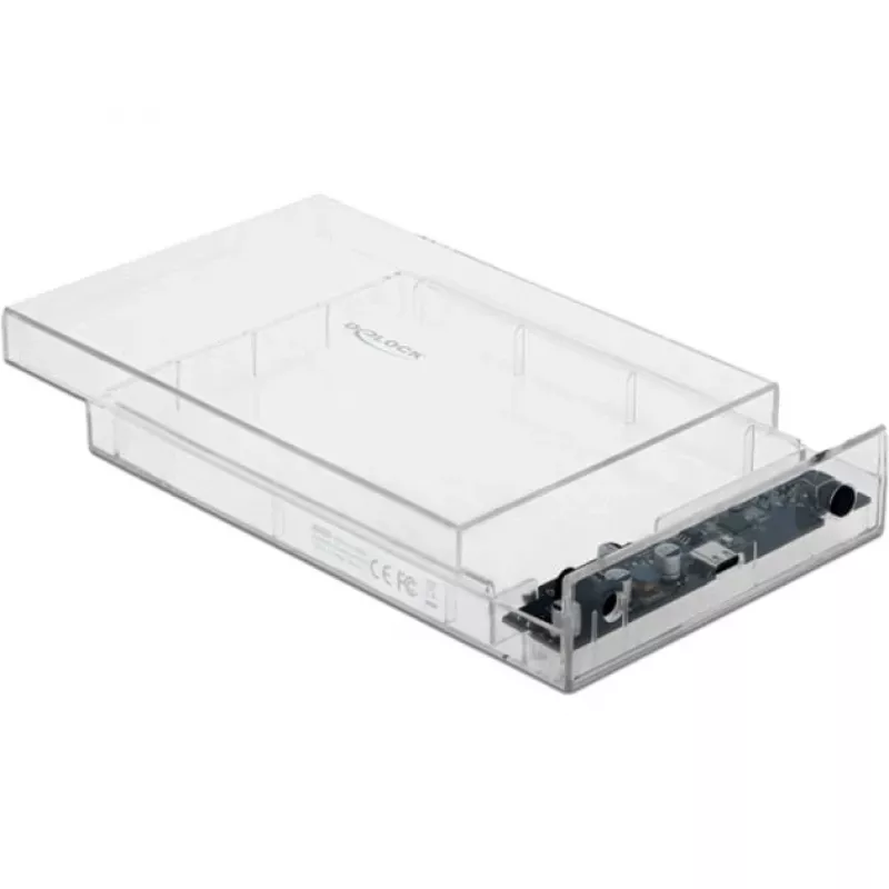 HDD/SSD dėklas DeLOCK 42623 skaidrus 2.5/3.5 colių
