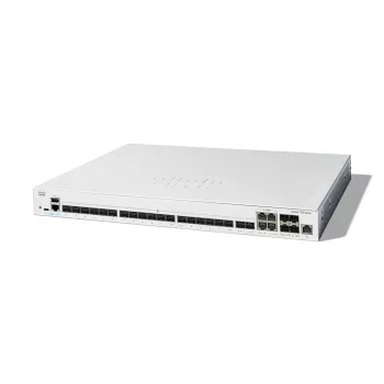 Tinklo komutatorius Cisco Catalyst C1300-24XS valdomas L2/L3, 480 Gbit/s komutavimo talpa, RJ-45/USB-C konsolė, 16 000 MAC lentelė, pilkas, 4,15 kg