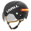 Livall L23 šalmas juodas 54–58 cm su LED/SOS apsauginiu lęšiu