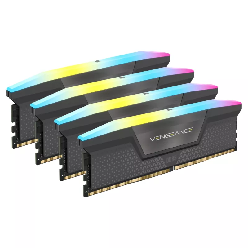 DIMM 64 GB DDR5-6000 (4x 16 GB) Quad-Kit, atmintinė juoda, CMH64GX5M4B6000C36, Vengeance RGB, INTEL XMP