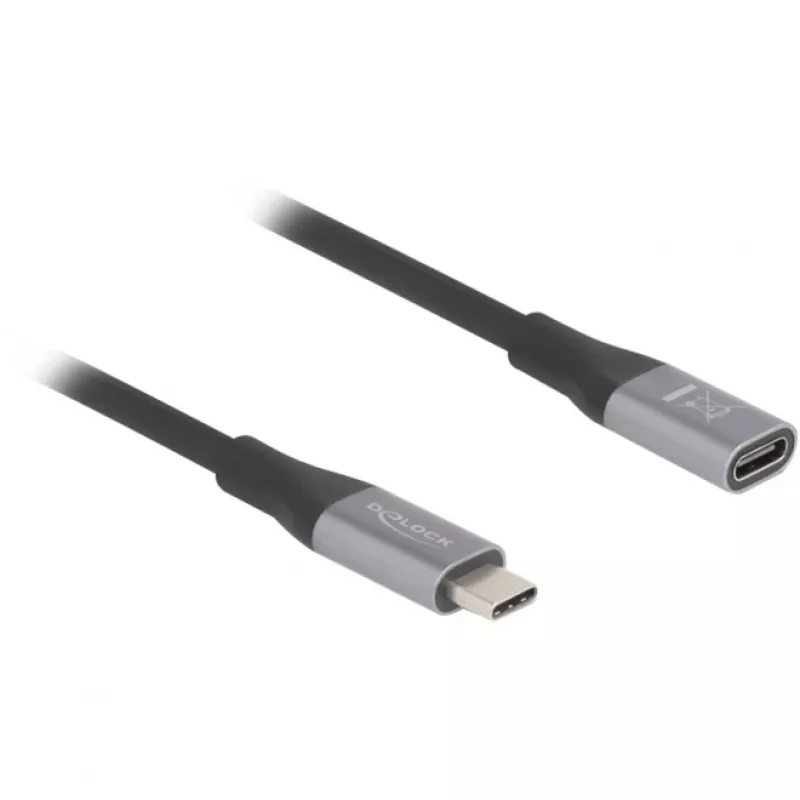 DeLOCK USB laidas USB4 Gen 2x2 2m USB C Juoda Pilka 81202