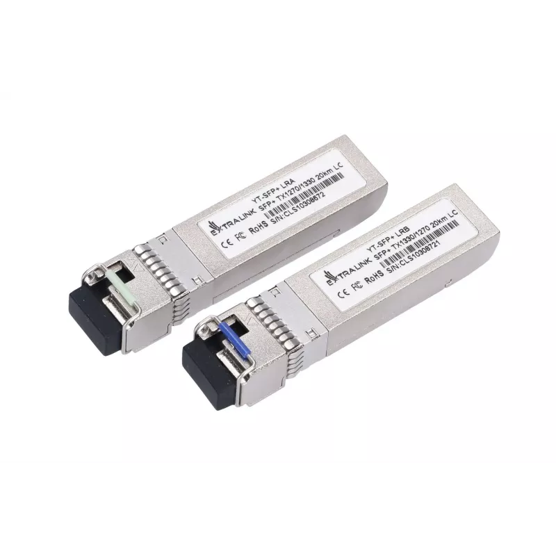 Extralink SFP+ 10G SFP+ WDM modulis 10Gbps 1270/1330nm vienmodis 20km LC DOM pora, skirta HP/ARUBA
