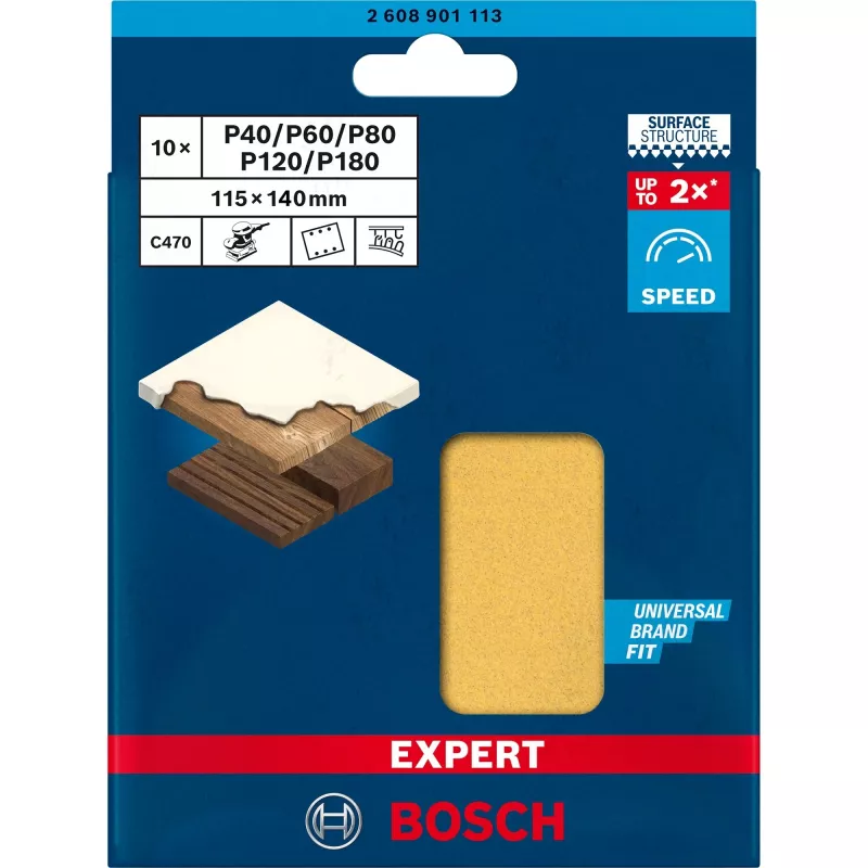 Bosch 2 608 901 113 sukamajam įrankiui skirtas šlifavimo / šlifavimo reikmuo Mediena Šlifavimo lakštas