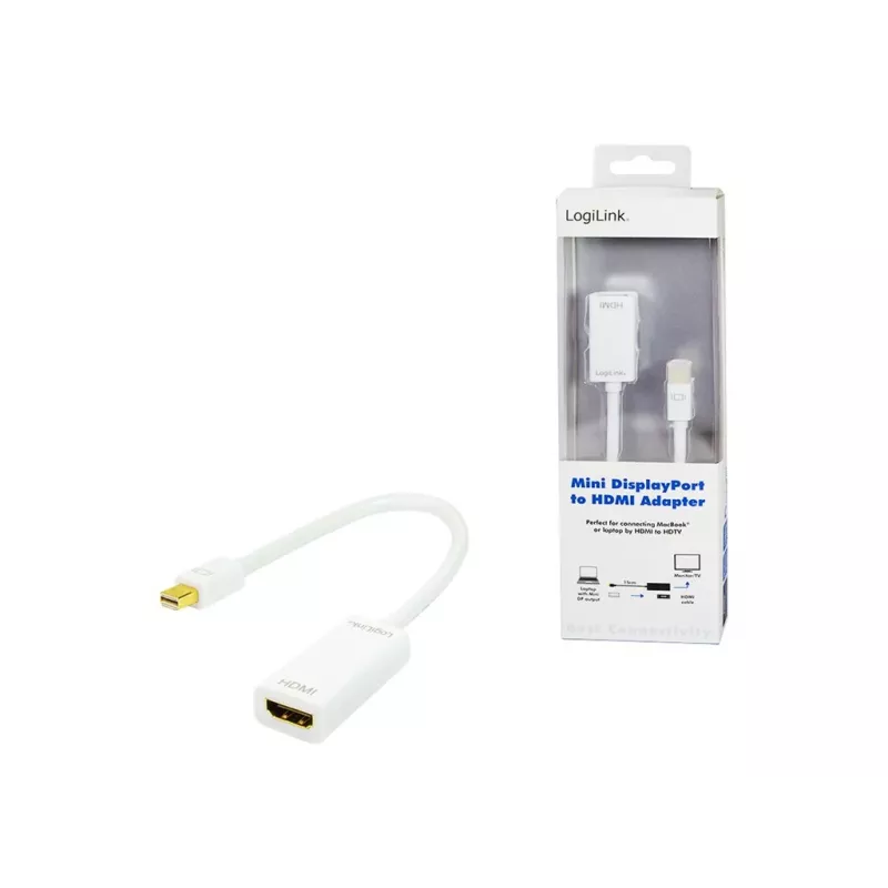 Vaizdo kabelio adapteris LOGILINK Mini DisplayPort į HDMI Type A CV0036A, 0,1 m, pilkas