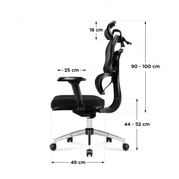 Biuro kėdė „mark adler Expert 4.9“ modelis 5701-65776 — tinklinė, reguliuojama galvos atrama, juosmens atrama, sėdynė 44–52 cm, maks. apkrova 150 kg