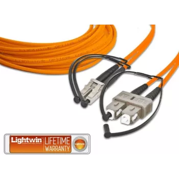 Lightwin šviesolaidinis LWL jungiamasis kabelis [1x LC kištukas - 1x SC kištukas] 50/125µm daugiamodis OM2 1,00 m Lightwin (LDP-50 LC-SC 1.0)