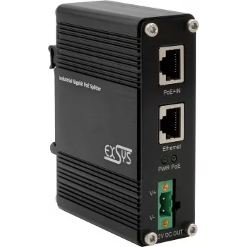 “PoE+” skirstytuvas “Exsys EX-60325” 802.3at, išvestis 12 V DC 20 W